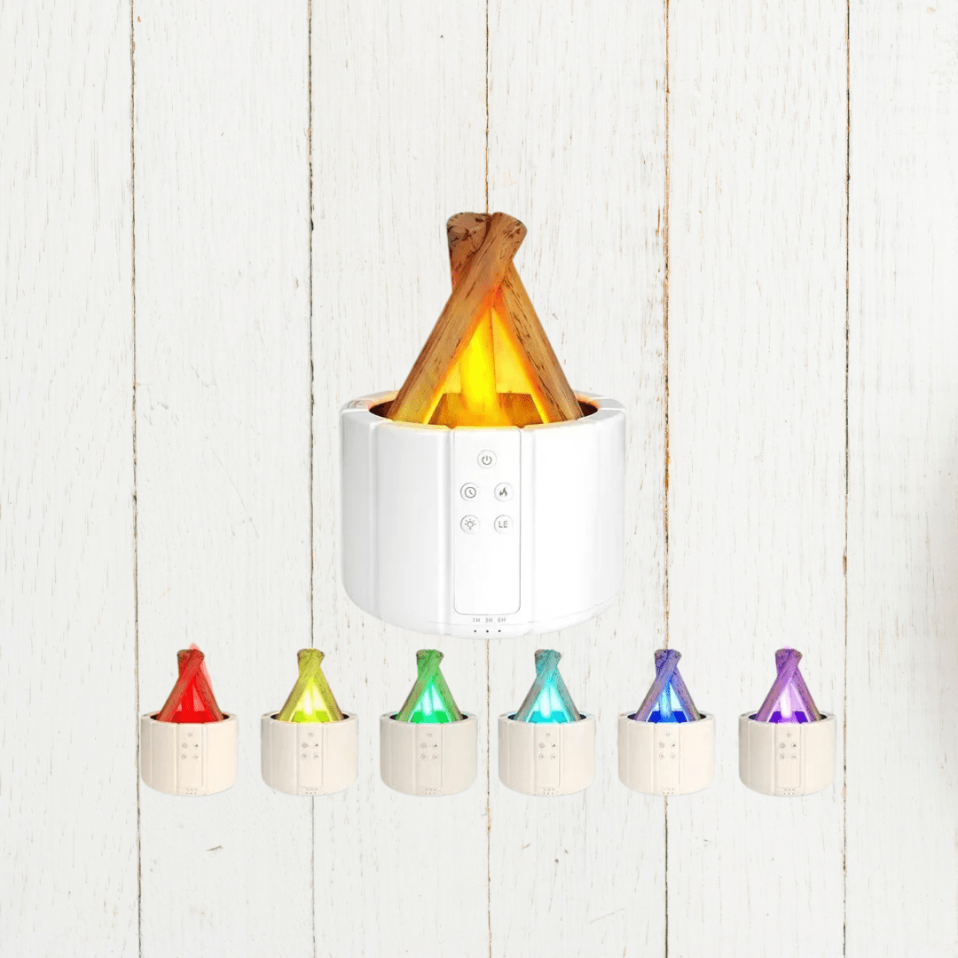 AstraGlow Compact Ultrasonic Aroma Diffuser — Flame Humidifier, Includes Fragrance Oil