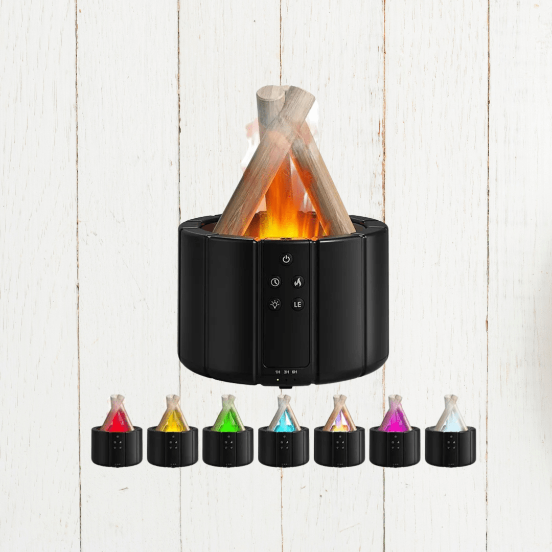 AstraGlow Compact Ultrasonic Aroma Diffuser — Flame Humidifier, Includes Fragrance Oil