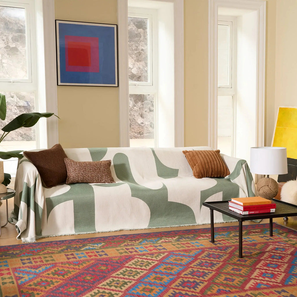 Weiche Chenille-Kuscheldecke im Karomuster – Leichte karierte Decke