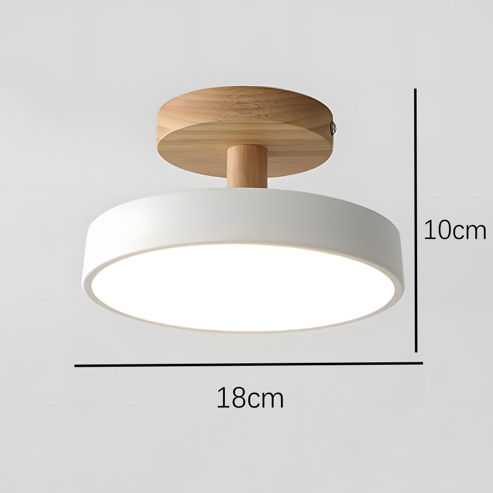 Pedol 12 W LED-loftlampe i grønt træ - skandinavisk stil