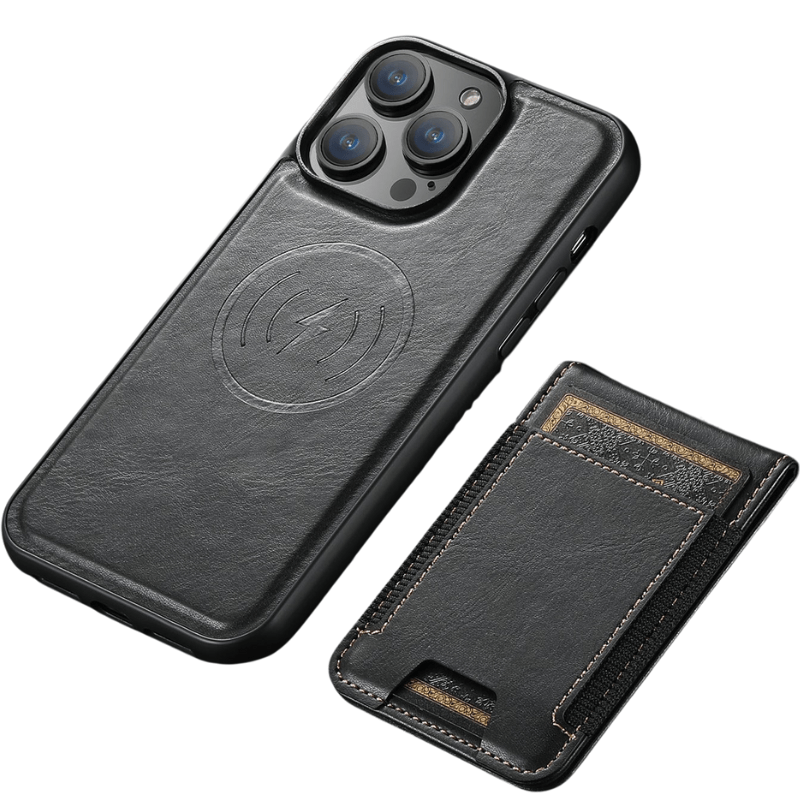 VeroLux Leather Case — Magnetic Stand, Built-In Card Holder