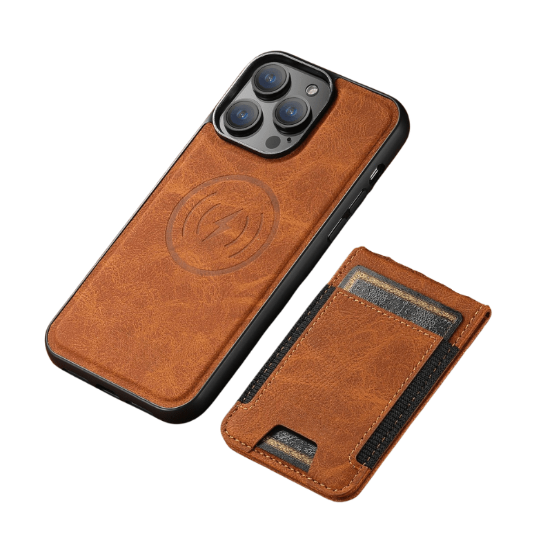 VeroLux Leather Case — Magnetic Stand, Built-In Card Holder