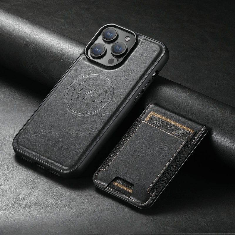 VeroLux Leather Case — Magnetic Stand, Built-In Card Holder
