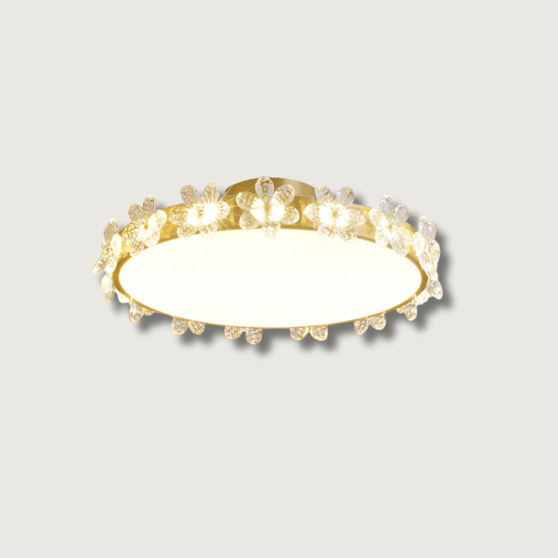 LioraBloom Crystal Petal Ceiling Lamp — Refracted Soft Glow