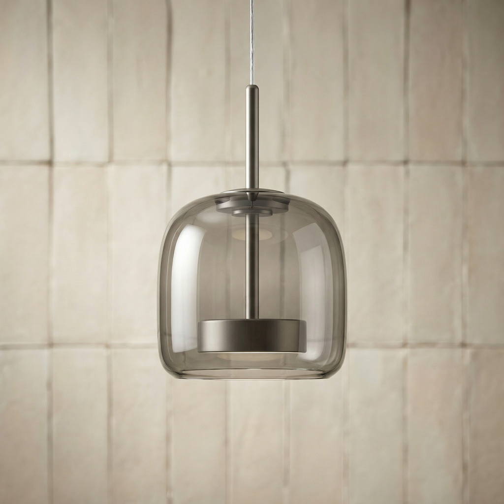 Skandinavisk glastaklampa – bärnstensfärgad/genomskinlig/grå, Ø15/25/35 cm