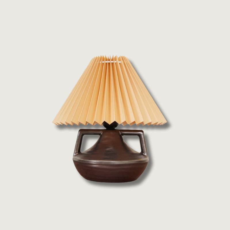 LumaNora Table Lamp — Pleated Shade, Warm Glow