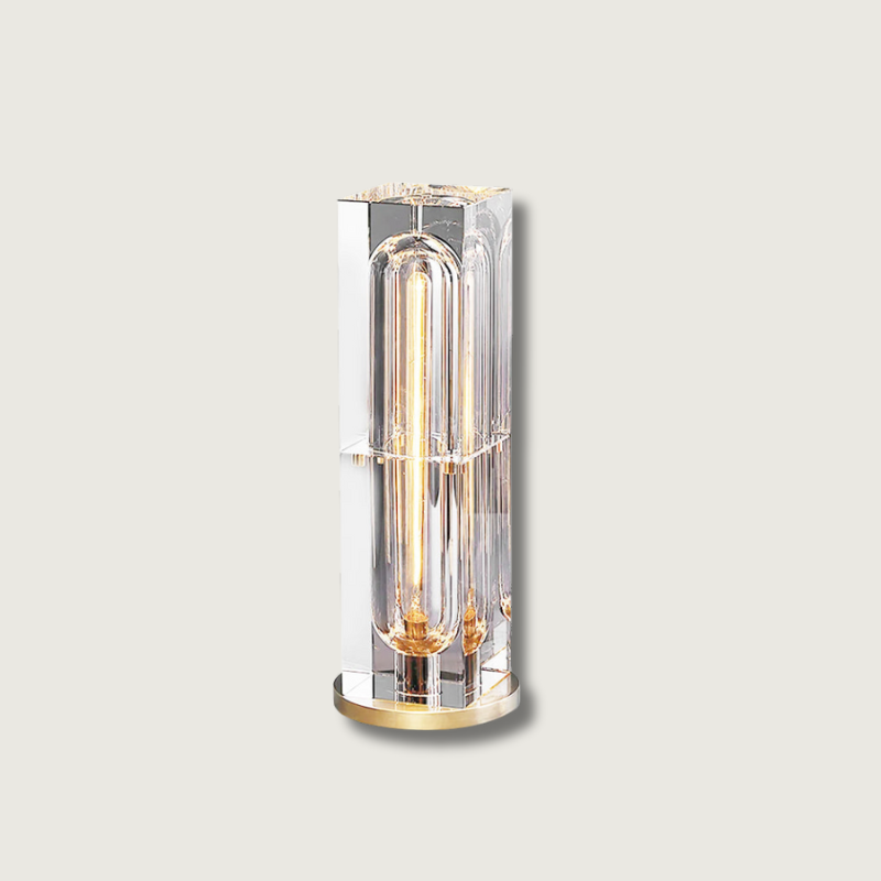Veloria Modern Elegant Desk Lamp — Brass and Gold Finish, Crystal Accents