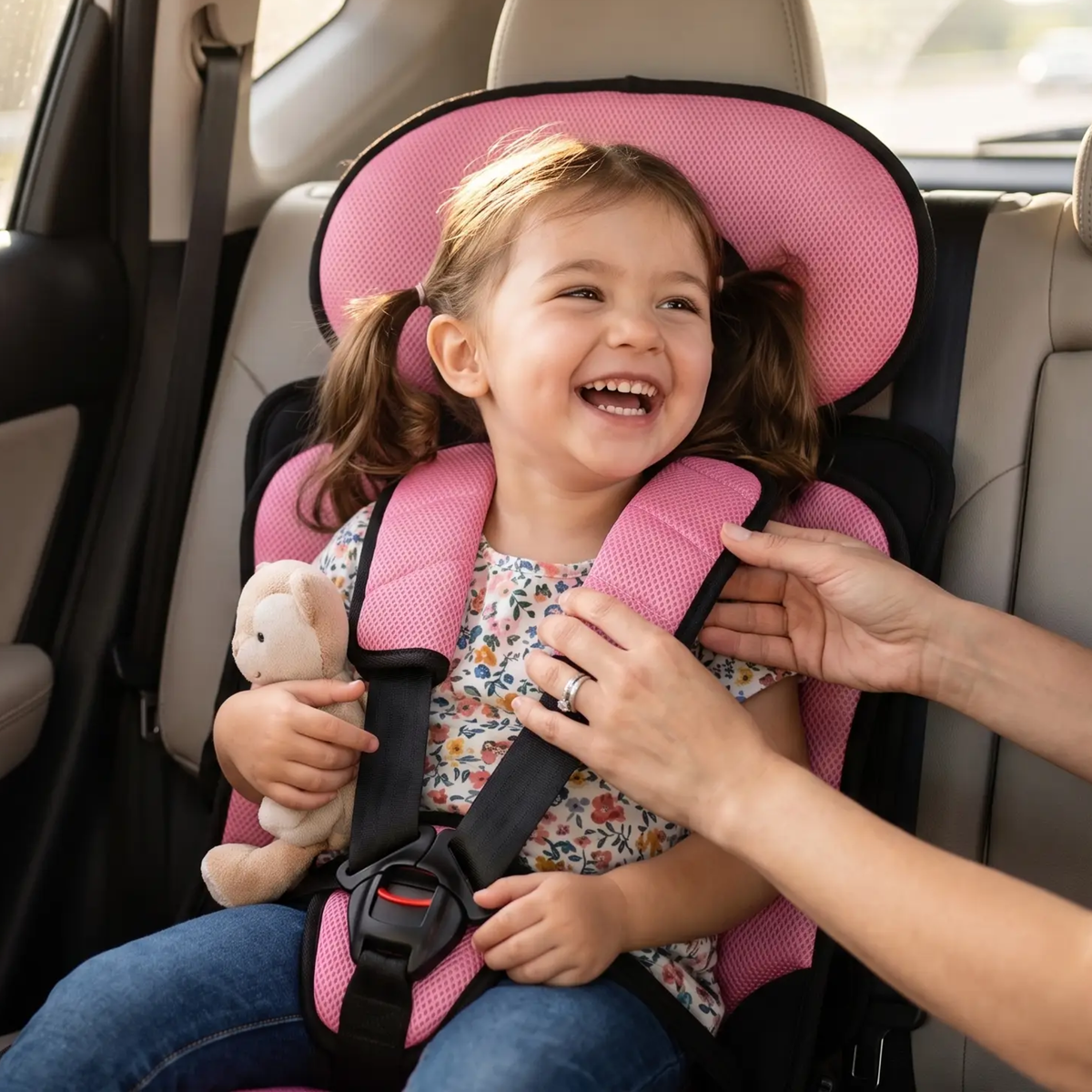 Faltbarer Auto-Kindersitz – 5-Punkt-Gurt, für 0–14 Jahre