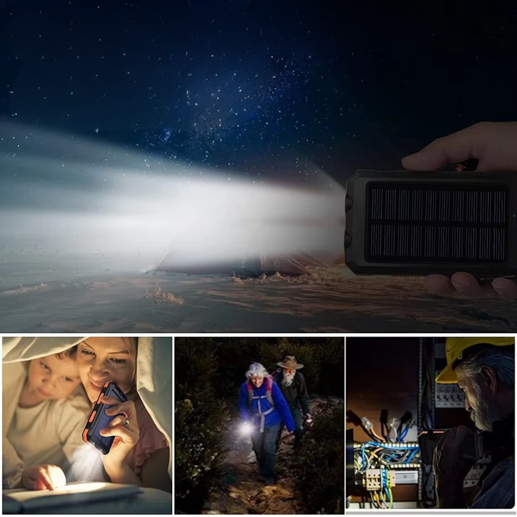 PowerMax 80000mAh nagy kapacitású napelemes töltő — Beépített LED-fény