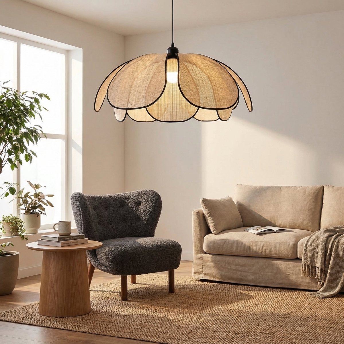 12-Inch Vintage Metal Petal Hanging Lamp