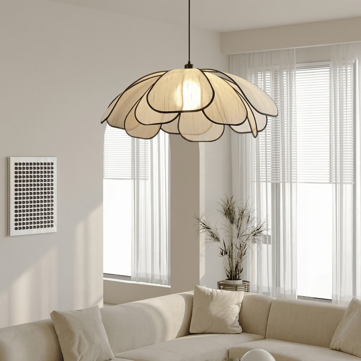12-Inch Vintage Metal Petal Hanging Lamp