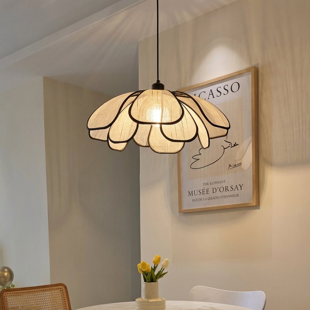 12-Inch Vintage Metal Petal Hanging Lamp