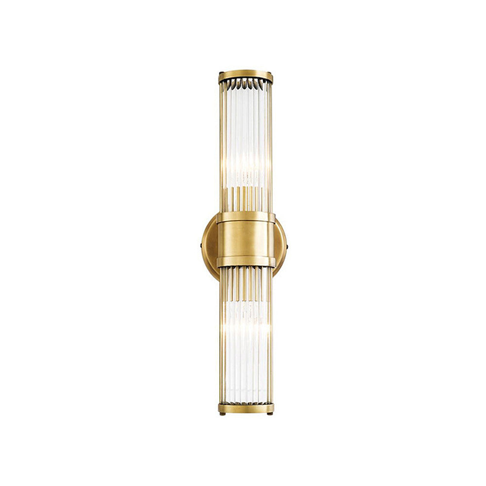 Lampă de perete aurie — Abajur din sticlă Ø9cm, dulie IP44 E27