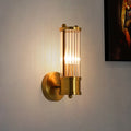 Lampă de perete aurie — Abajur din sticlă Ø9cm, dulie IP44 E27