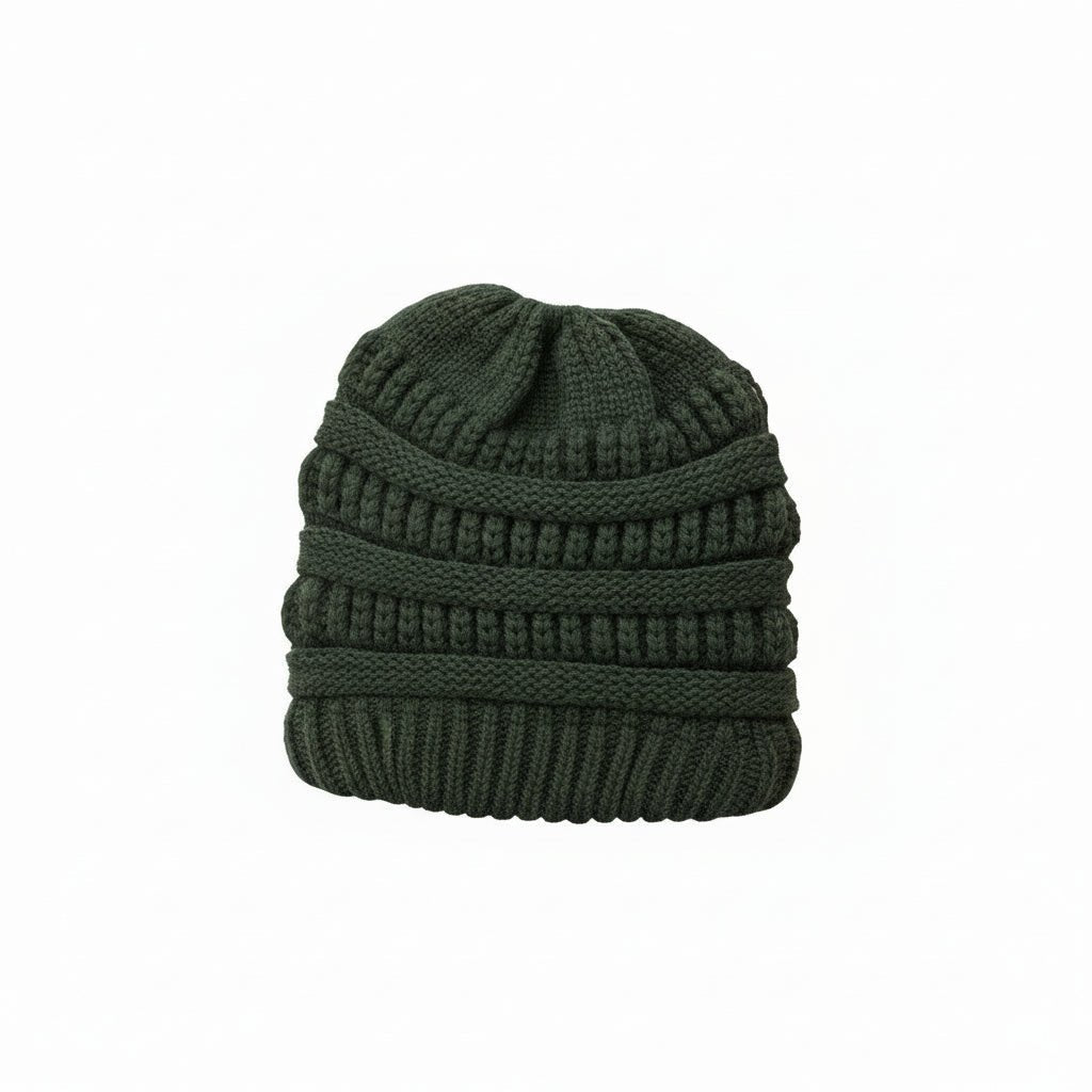 CozyWeave Women's Crocheted Wool Winter Hat — Textured Knit Detail