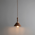 12-Inch Walnut Wood Cone Pendant Lamp — Modern Style, Tapered Shade