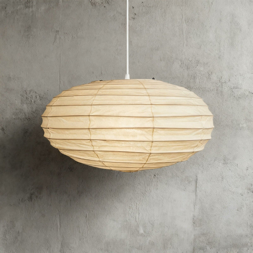 Soft Oval Rice Paper Shade Pendant Light