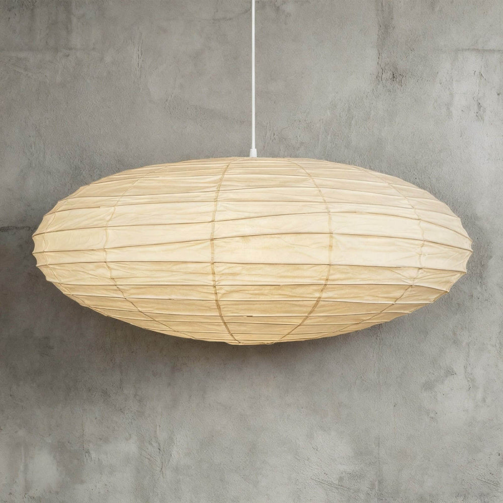 Soft Oval Rice Paper Shade Pendant Light