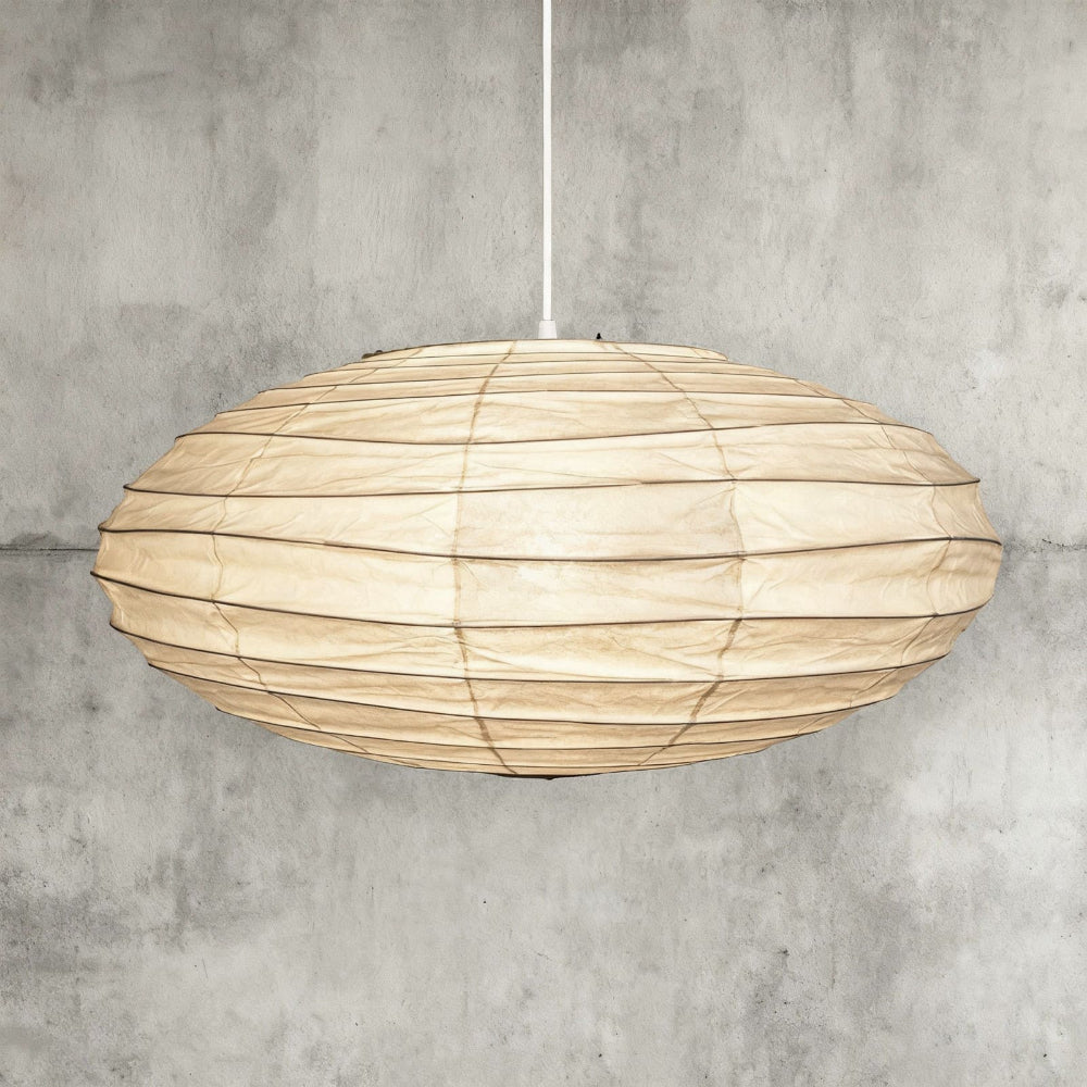 Soft Oval Rice Paper Shade Pendant Light