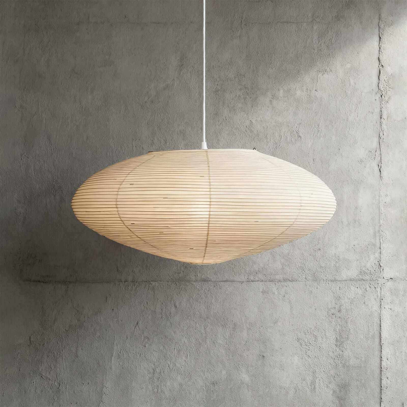 Oval Rice Paper Shade Ceiling Lamp — Soft Diffused Ambient Light