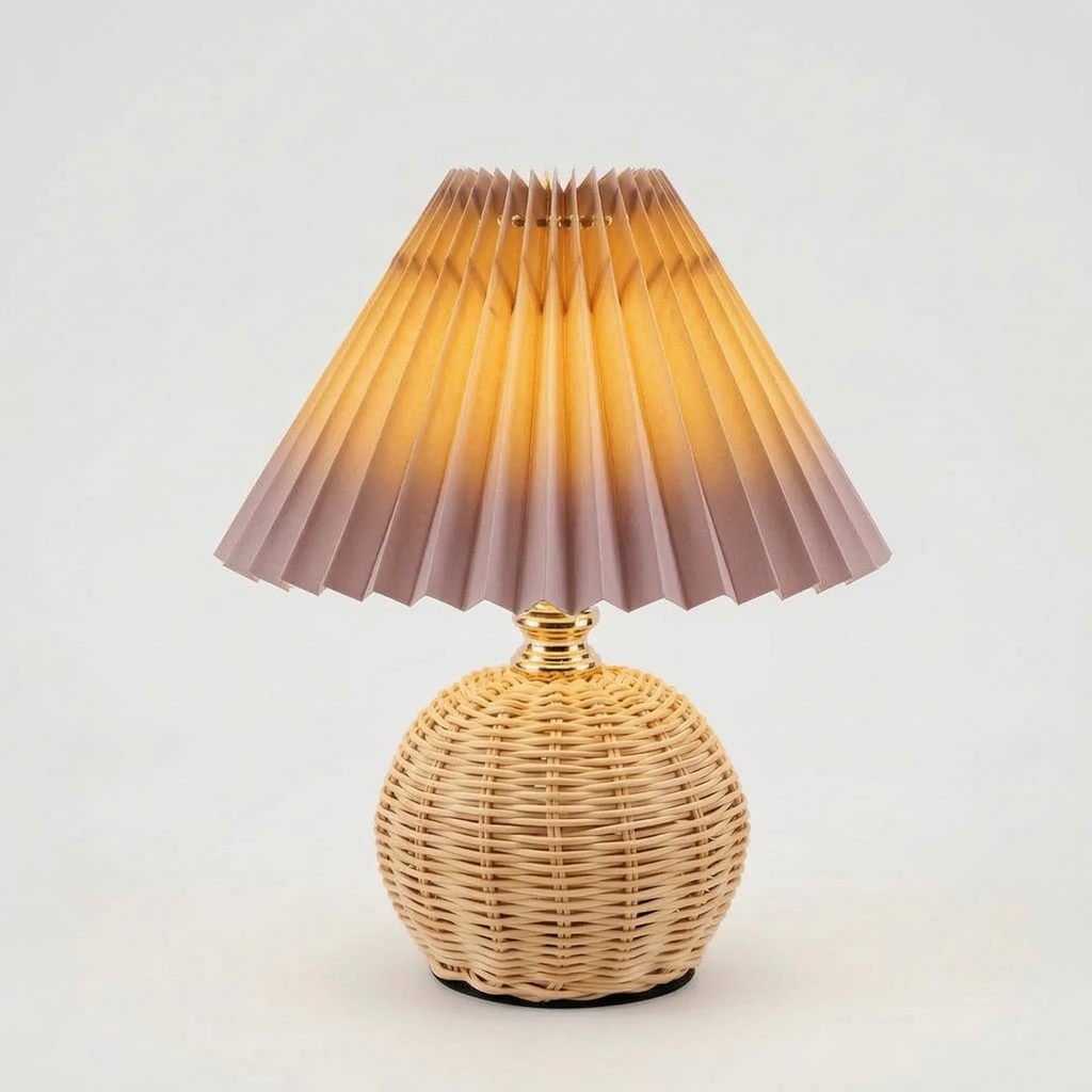 Woven Sphere Table Lamp -  Ambient Bedside Lighting - Wildoxy