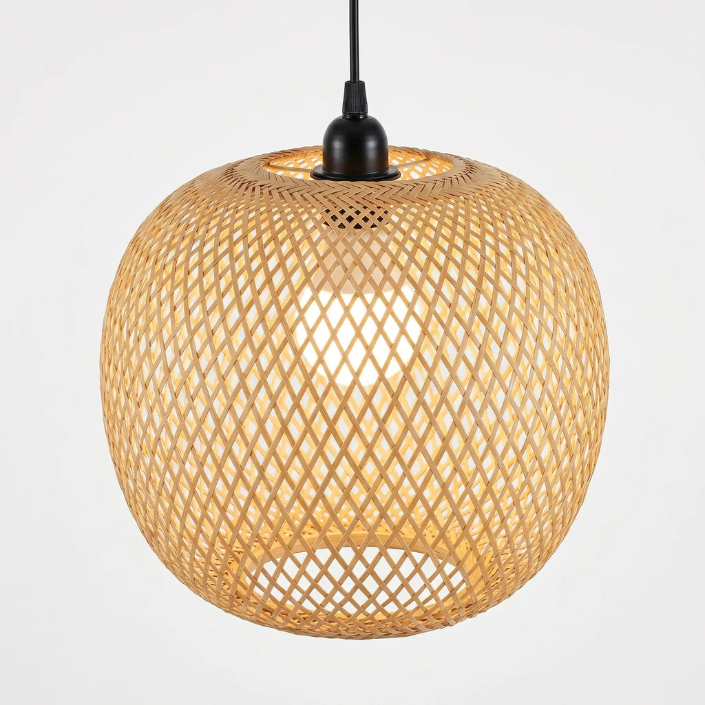 Woven Globe Pendant Light -  Dining Room Lighting - Wildoxy