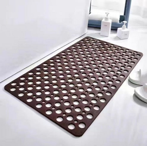 Graue PVC-Duschmatte — rutschfest, wasserableitend, schimmelresistent