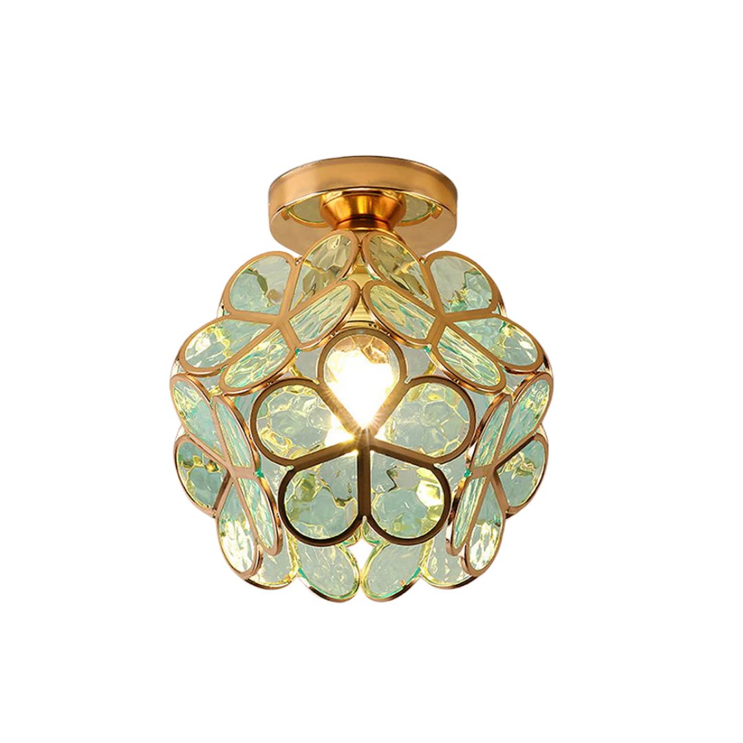 Floyem-plafondlamp met gouden acrylbloem van 20cm