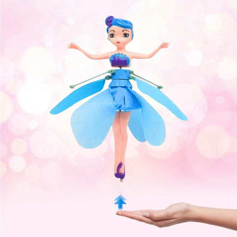 Flygande leksak - svävande figur med handavkänning och LED-lampor, rosa, blå och lila