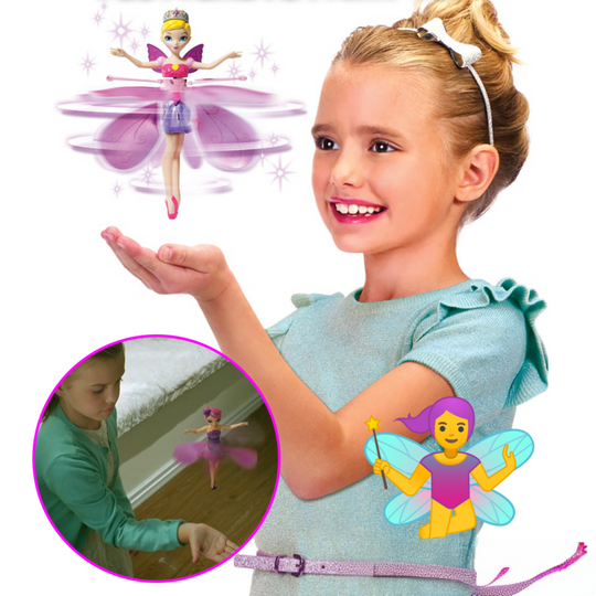 Flygande leksak - svävande figur med handavkänning och LED-lampor, rosa, blå och lila