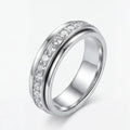 Draaibare ring — titaniumstaal, zirkonia, zilver/goud/roségoud