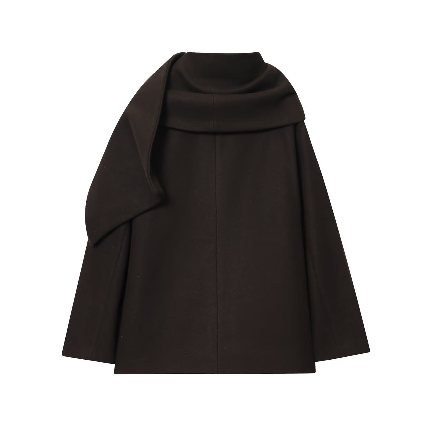 Manteau avec écharpe intégrée, style européen et américain, coupe britannique, couleur marine
