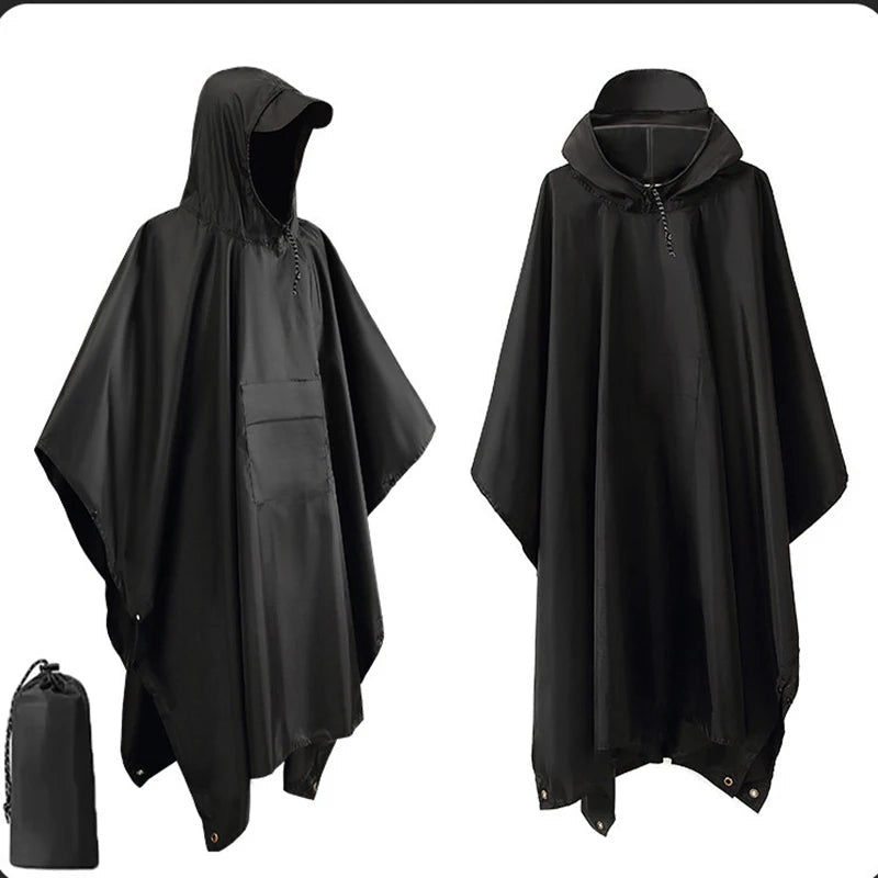 Waterdichte regenponcho met capuchon — 3-in-1-ontwerp