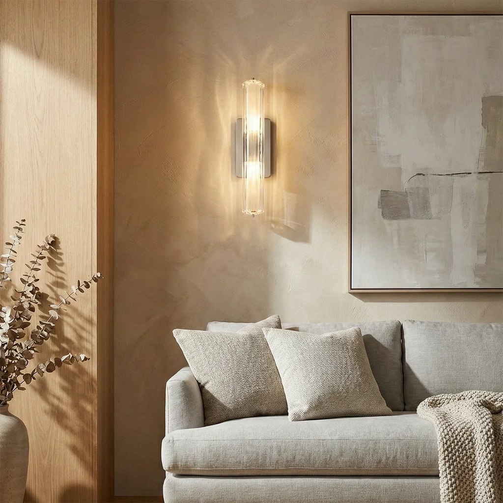 Audubonne Minimalist Crystal Column Sconce | wildoxy