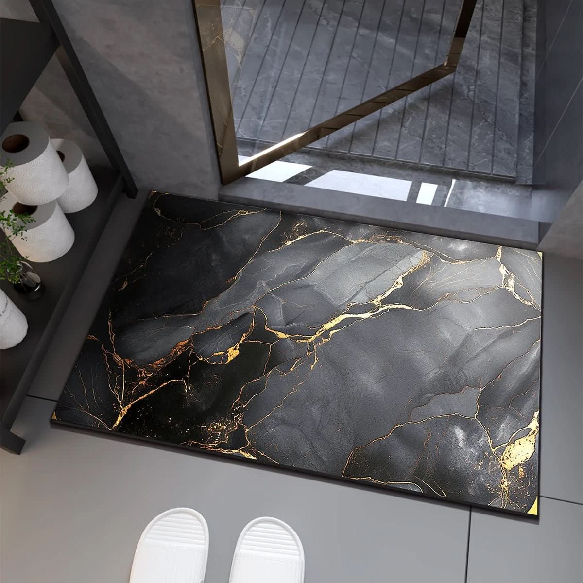 Alfombrilla de baño de secado rápido AbsorbaMat - Base con agarre seguro