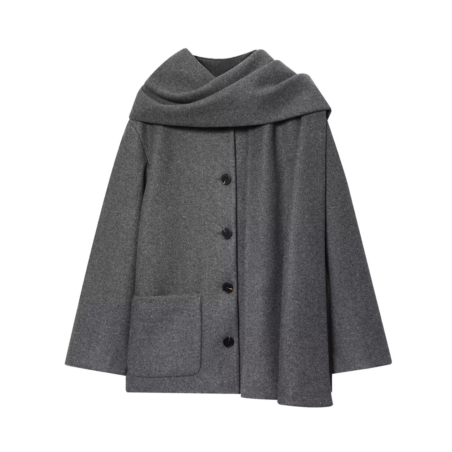 Manteau avec écharpe intégrée, style européen et américain, coupe britannique, couleur marine