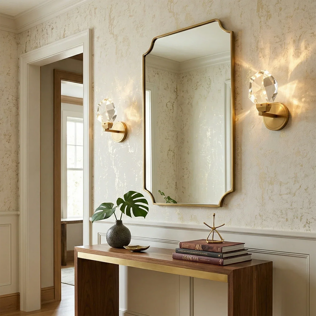 Faceted Crystal Masonry Wall Sconce | wildoxy