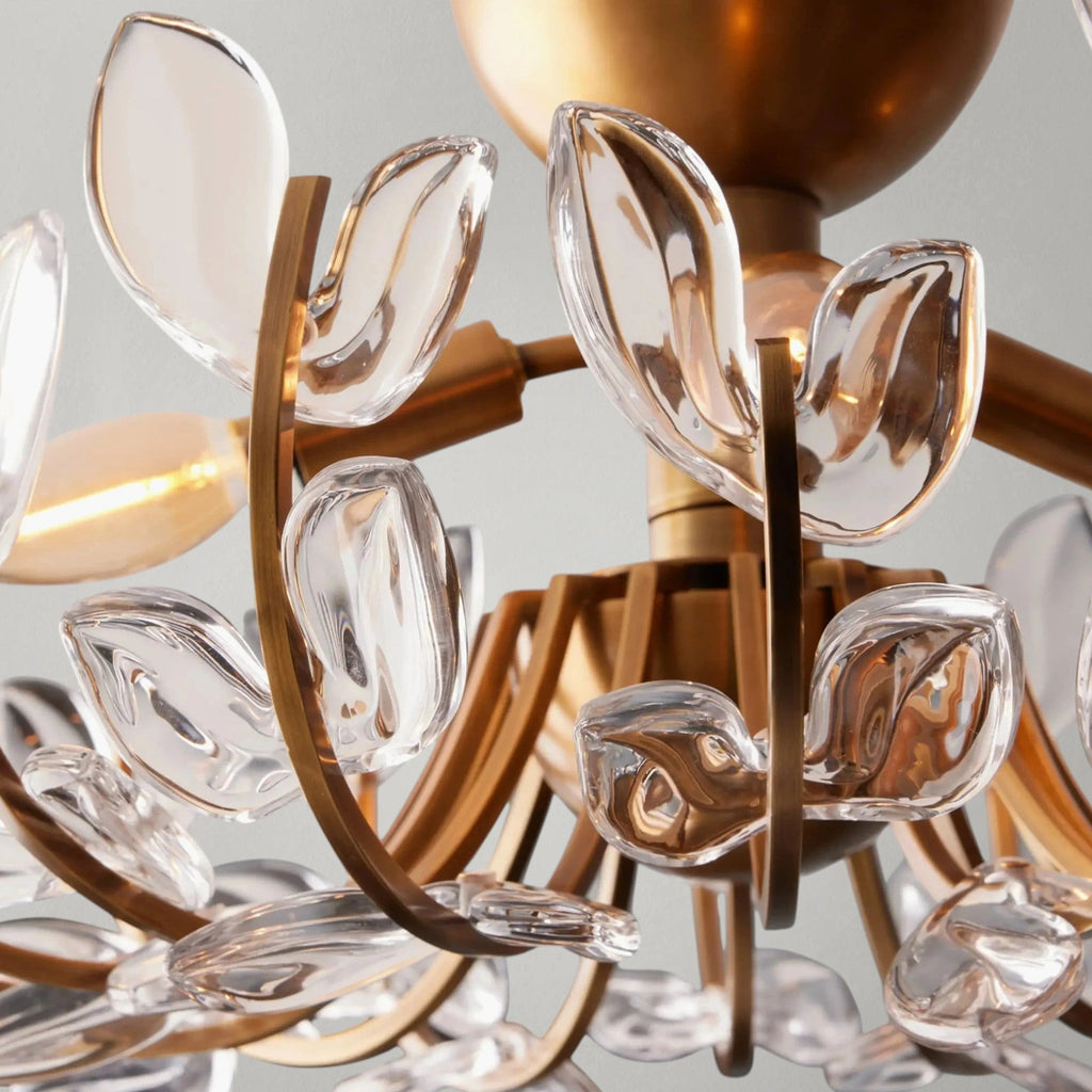 Adela Glass Leaf Semi-Flush Ceiling Light | wildoxy