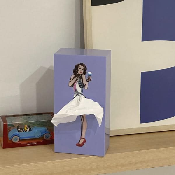 Caja de pañuelos AeroBox Flying Rock - Diseño animado de elevación