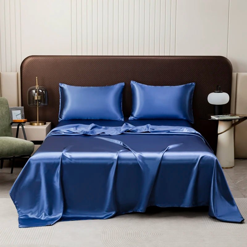 Juego de sábanas ligeras de satén AirSatin — sábanas transpirables y frescas, fundas de almohada suaves