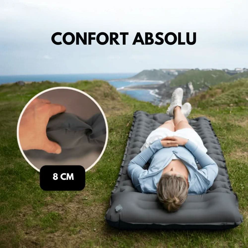 Φουσκωτό στρώμα κάμπινγκ AirTrek Mat Camp Comfort — τρόμπα ποδιού και σετ μαξιλαριού
