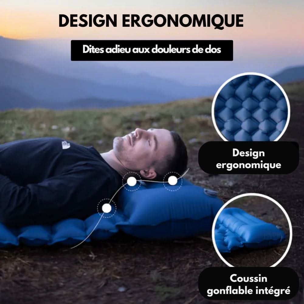 Φουσκωτό στρώμα κάμπινγκ AirTrek Mat Camp Comfort — τρόμπα ποδιού και σετ μαξιλαριού