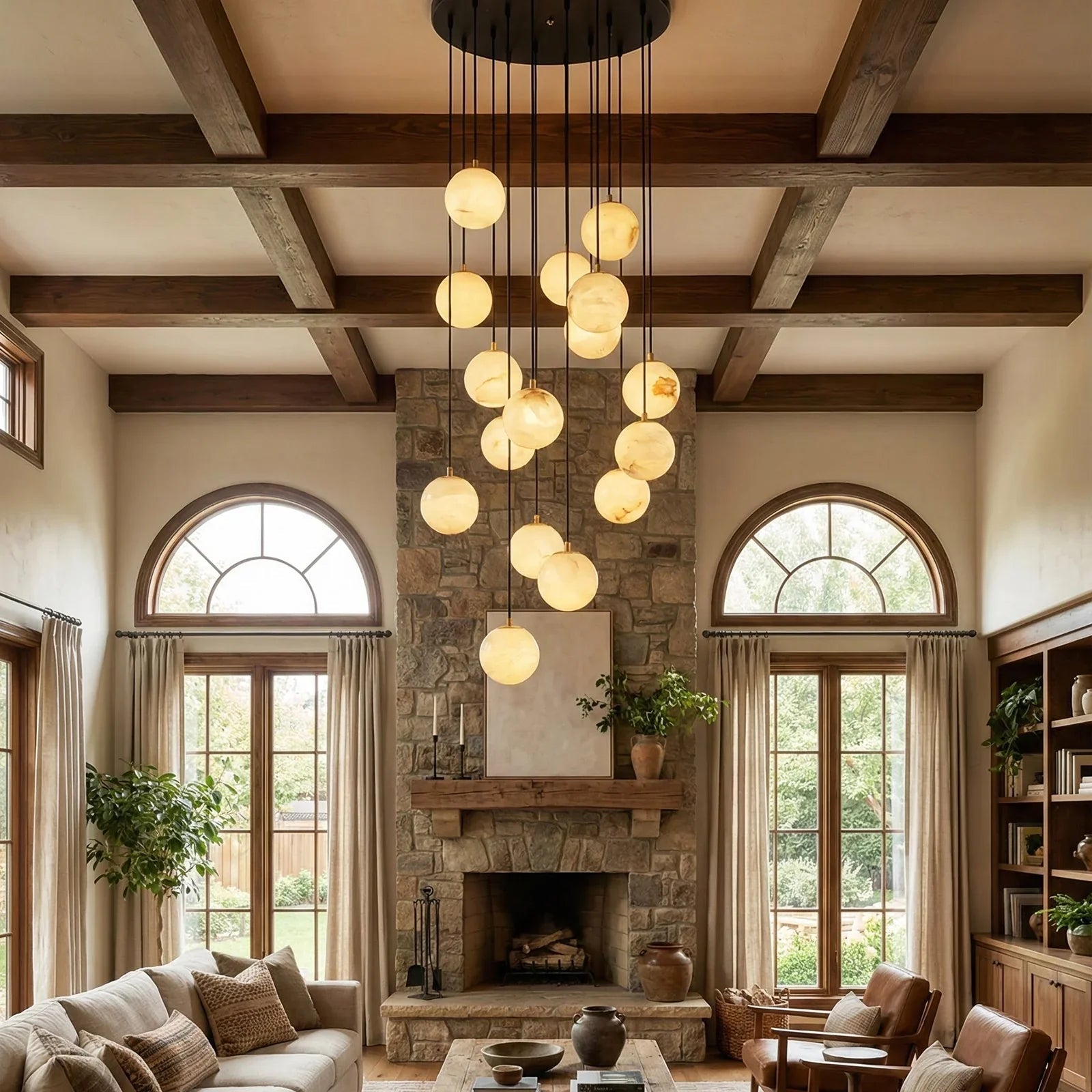 Alabaster Cluster Balls Chandelier | wildoxy