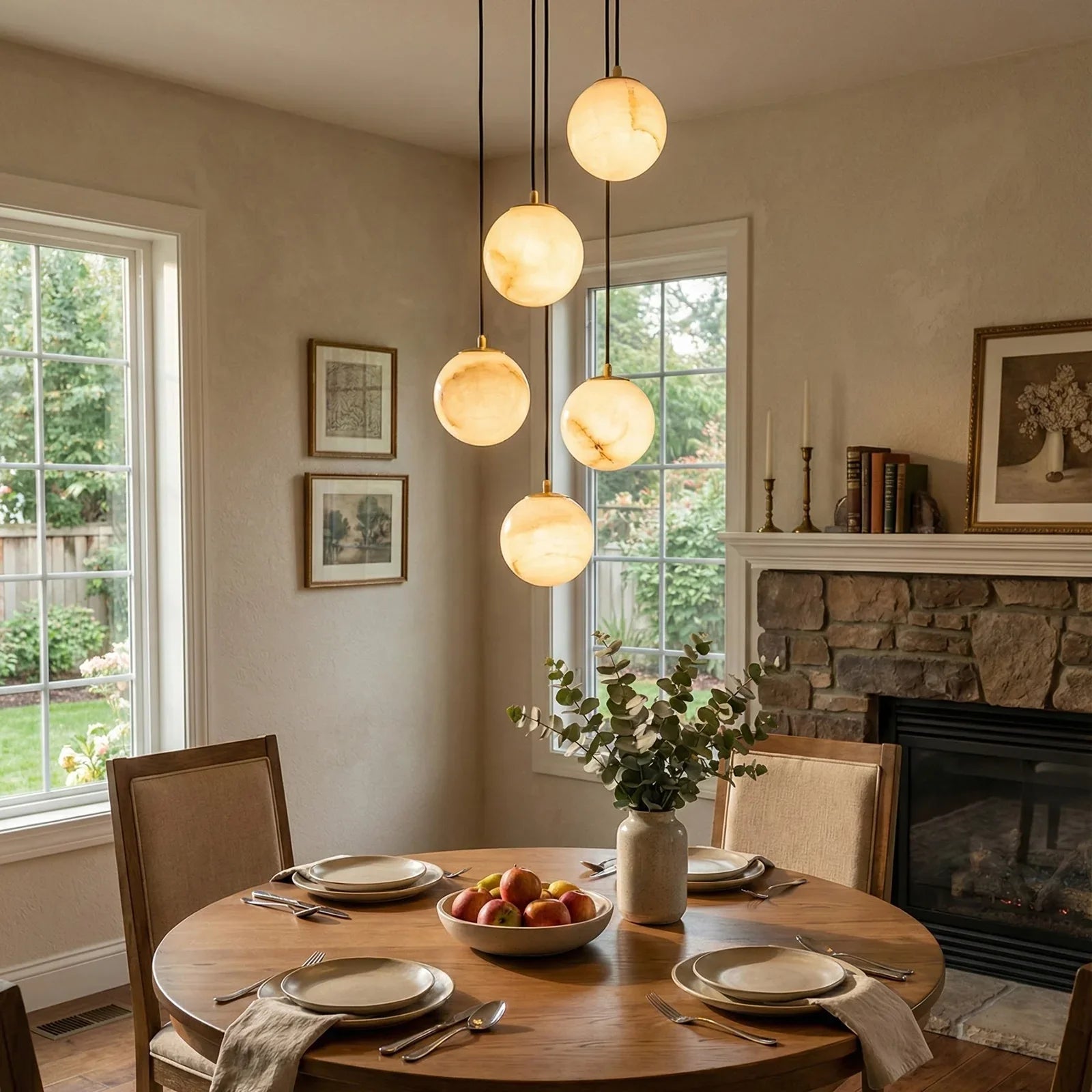 Alabaster Cluster Balls Chandelier | wildoxy