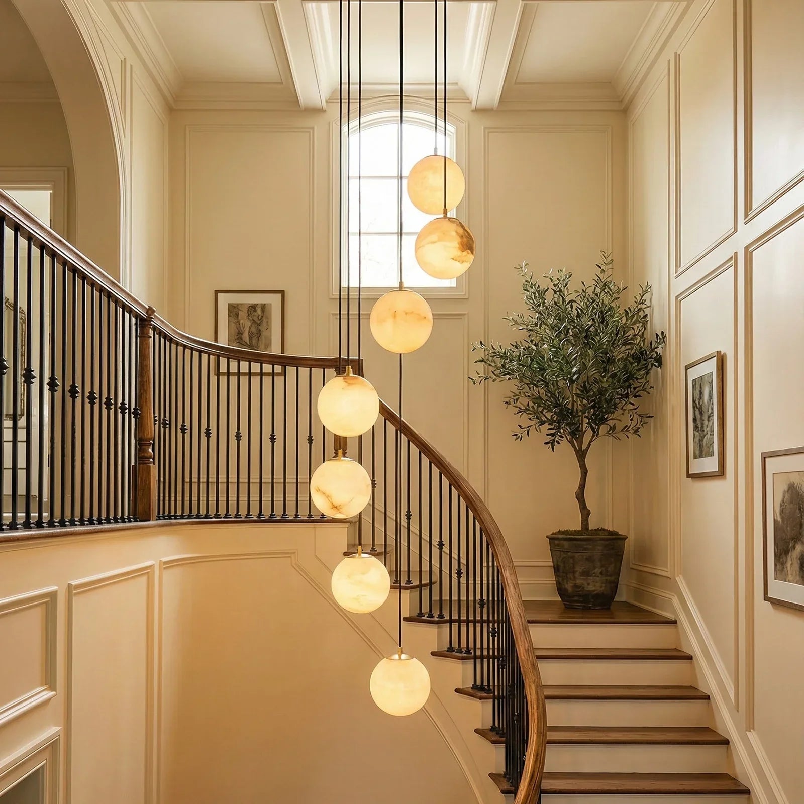 Alabaster Cluster Balls Chandelier | wildoxy