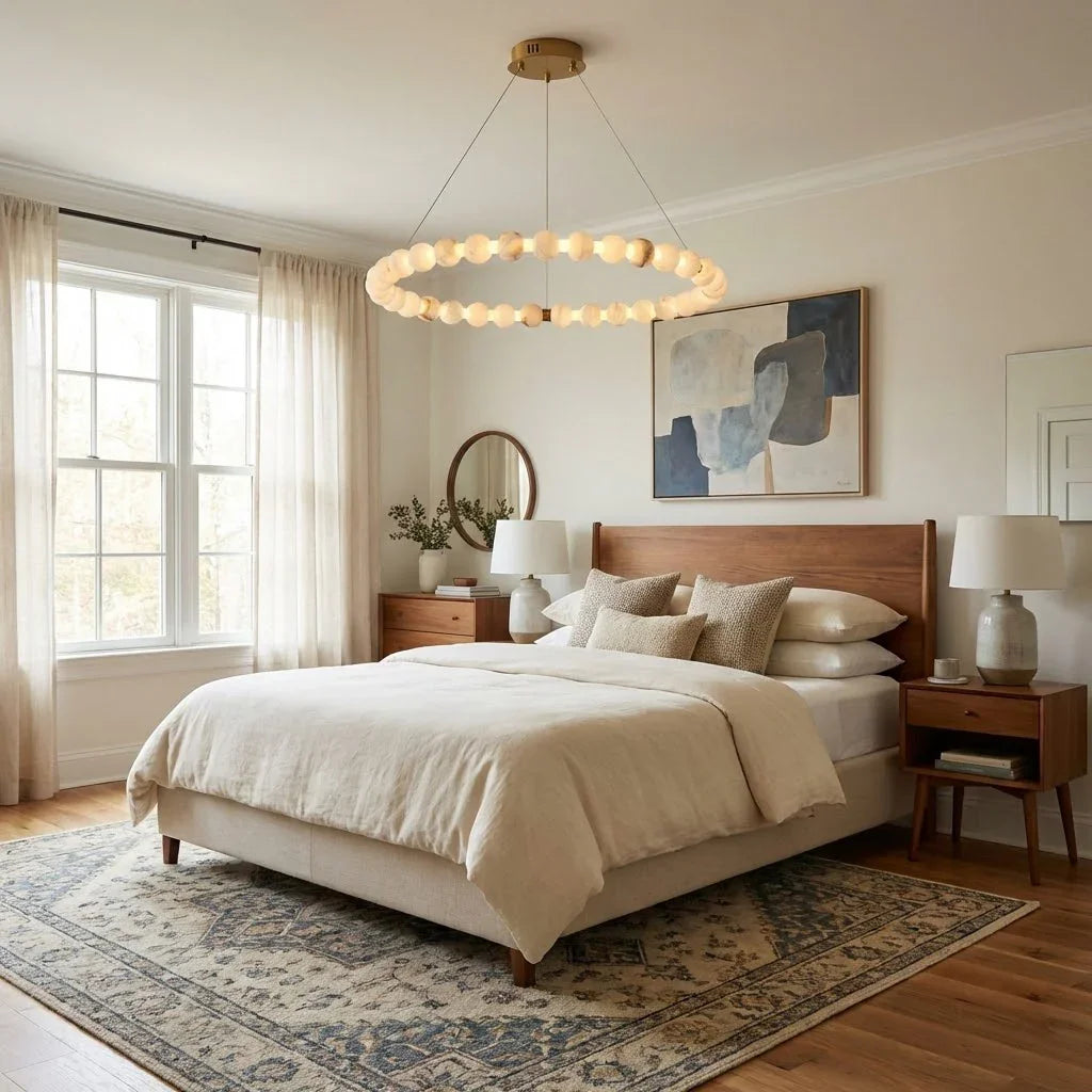Alabaster Beaded Ring Chandelier | wildoxy