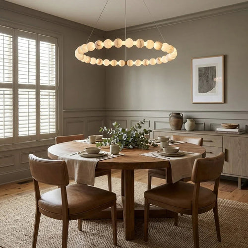 Alabaster Beaded Ring Chandelier | wildoxy