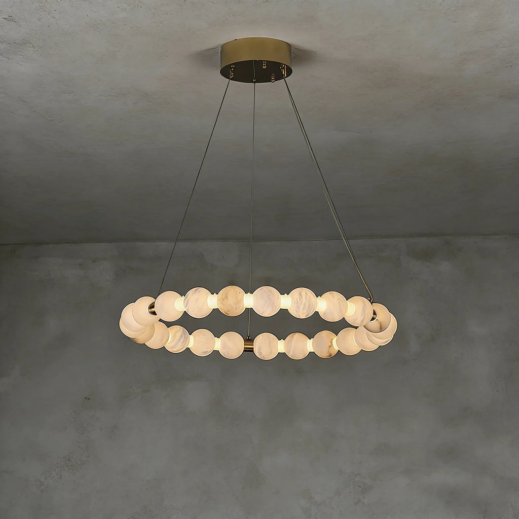Alabaster Beaded Ring Chandelier | wildoxy