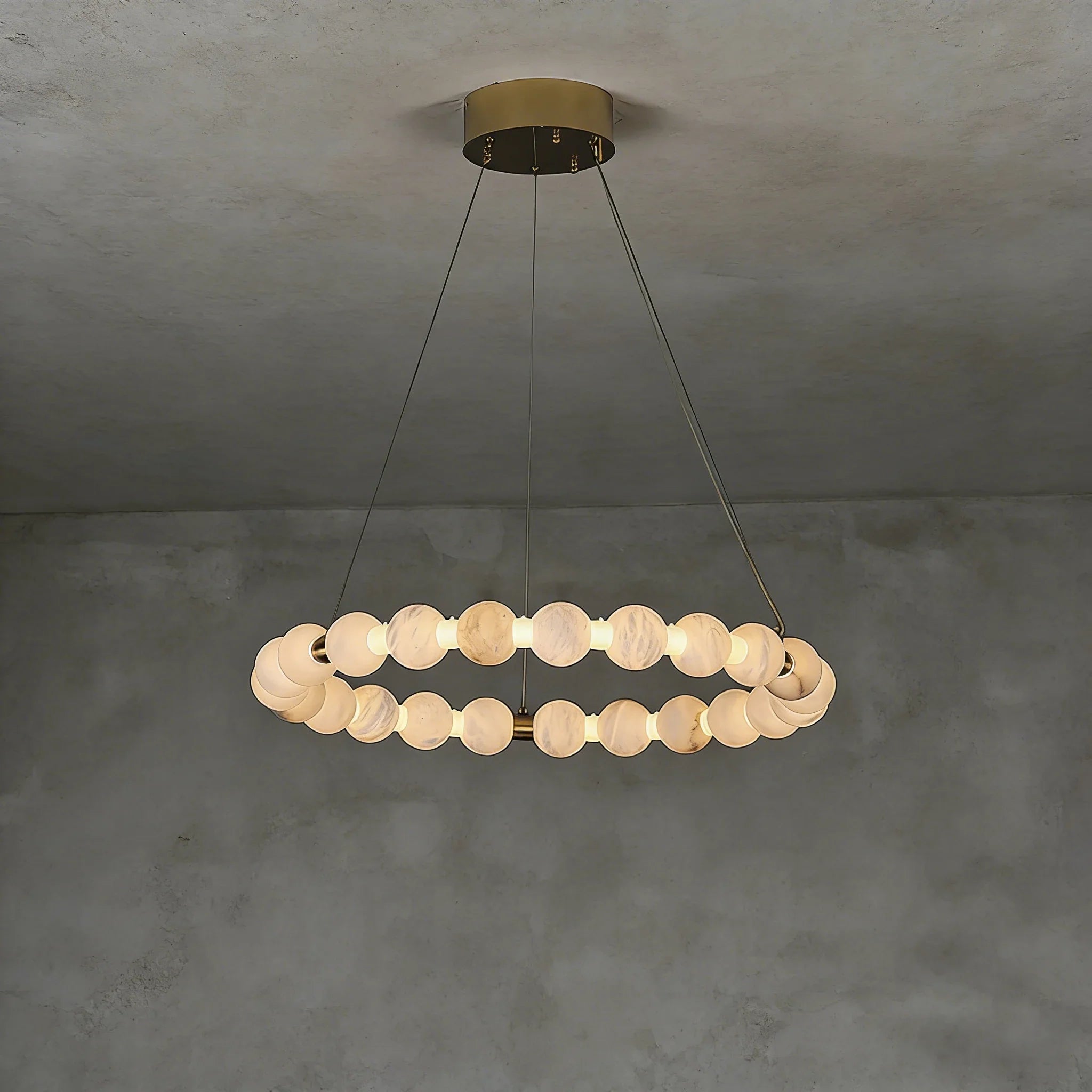 Alabaster Beaded Ring Chandelier | wildoxy