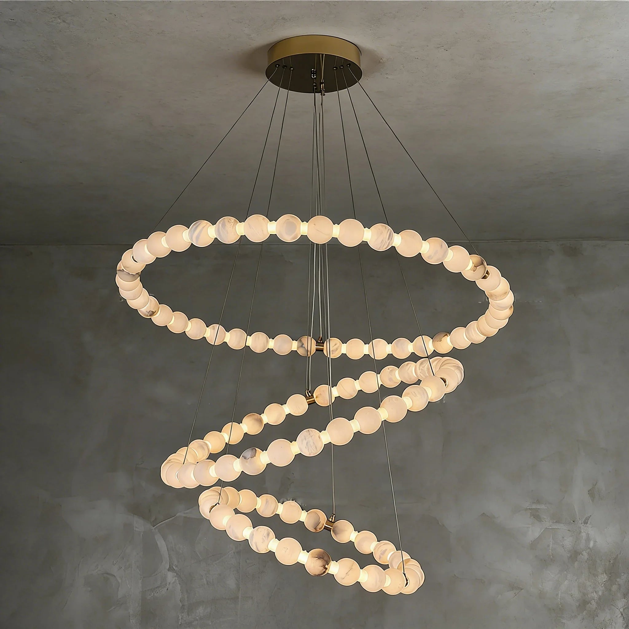 Alabaster Beaded Ring Chandelier | wildoxy
